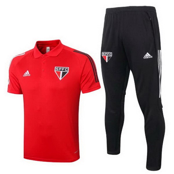 Polo São Paulo Conjunto Completo 2020 2021 Rojo Negro